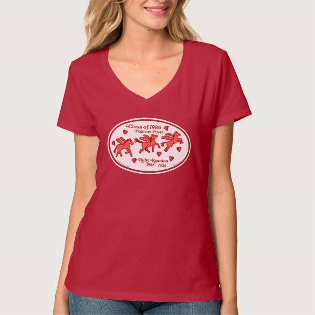Camiseta Pegasus Posse Ruby Reunion V-Neck (Anverso)