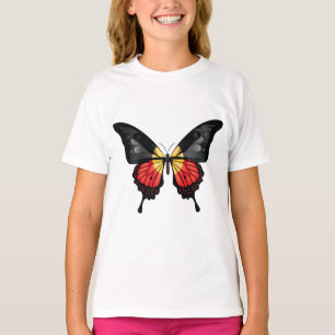 Camiseta Pegatina aborigen de la bandera de la mariposa de