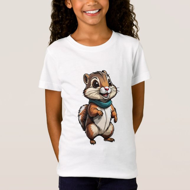 Camiseta Pegatina adorable de Chipmunk Personalizado con bu (Anverso)