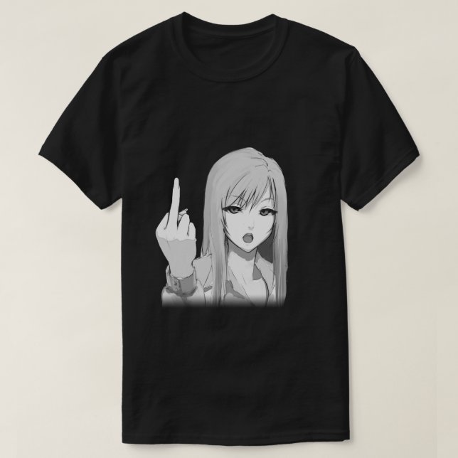 Camiseta Pegatina Chica Rude Anime (Diseño del anverso)