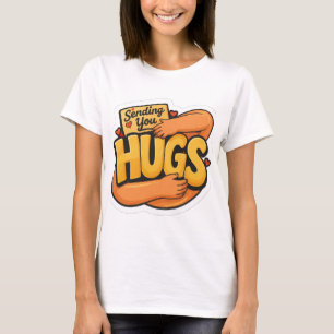 Camiseta Pegatina de abrazos - Mono de dibujos animados abr