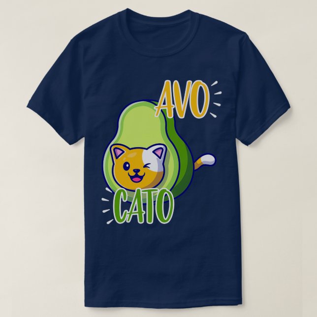 Camiseta Pegatina de aguacates y gatitos (Diseño del anverso)