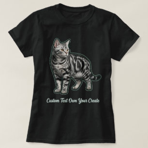 Camiseta Pegatina de American Shorthair Clásico Tabby