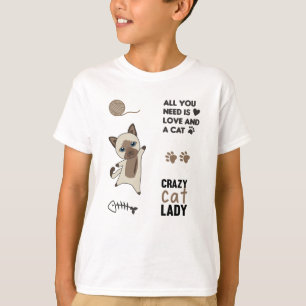 Camiseta Pegatina De Animales Cutos De Gatos Enamora A Los