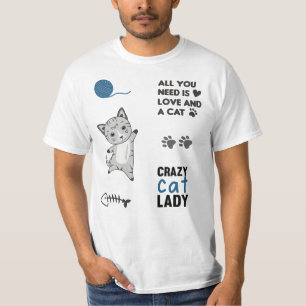 Camiseta Pegatina de animales de la clase Cat Set Lover