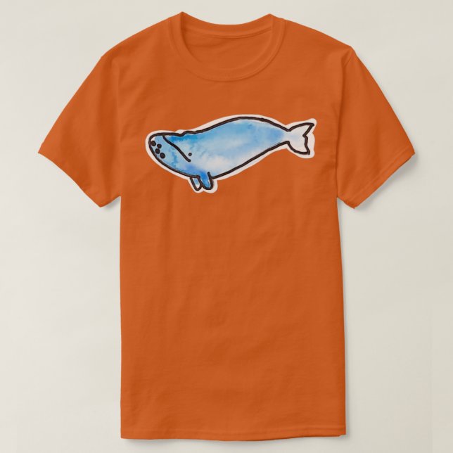 Camiseta pegatina de ballenas azules (Diseño del anverso)