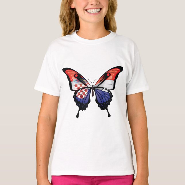 Camiseta Pegatina de Bandera de la Mariposa de la cola Tras (Anverso)