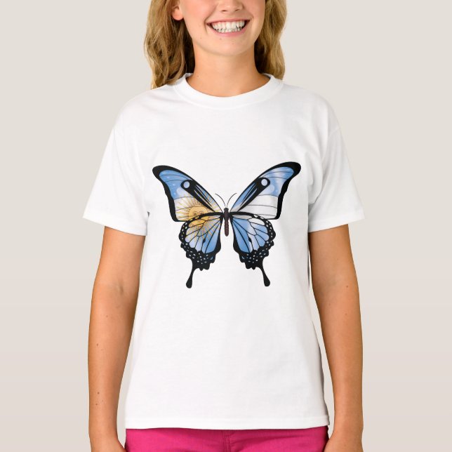 Camiseta Pegatina de Bandera de Mariposa de cola Swallowtai (Anverso)