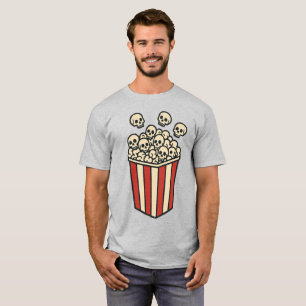Camiseta Pegatina de caja de palomitas de calavera 