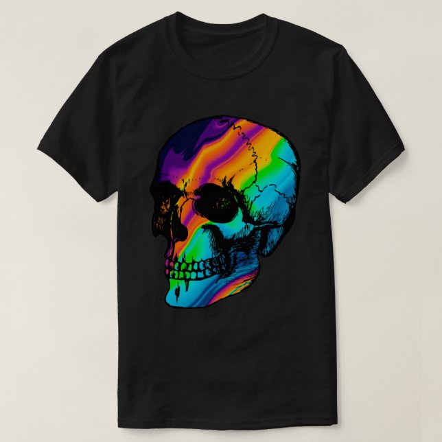 Camiseta Pegatina de cráneo holográfico.png (Diseño del anverso)