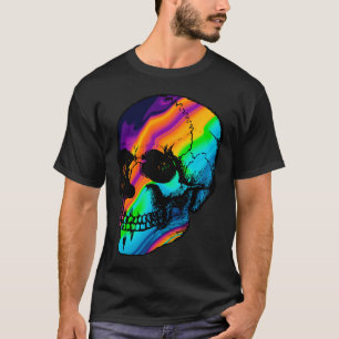 Camiseta Pegatina de cráneo holográfico.png