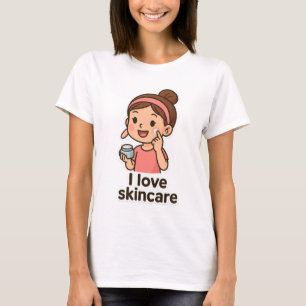 Camiseta Pegatina de Cuidados Cutáneos Chica - Personalizad