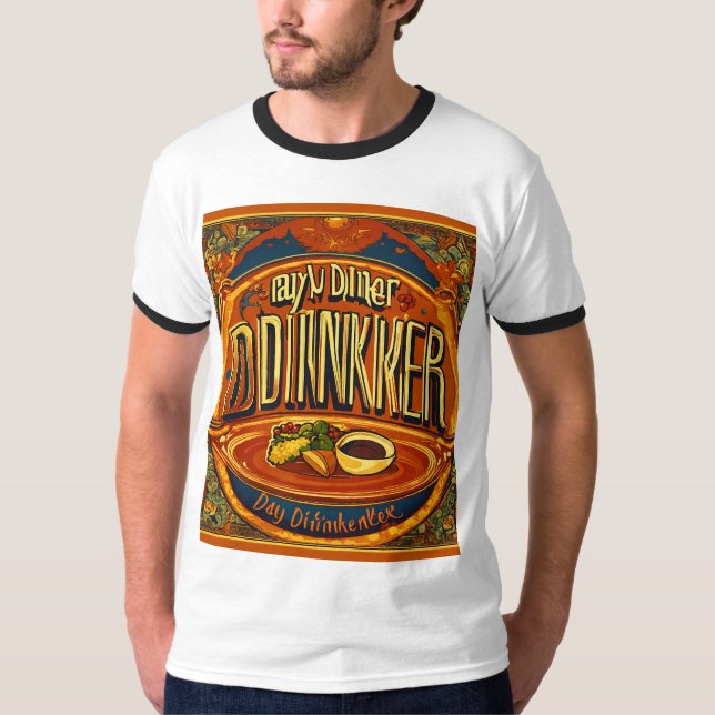 Camiseta Pegatina de Day Drinker Retro 70 (Anverso)