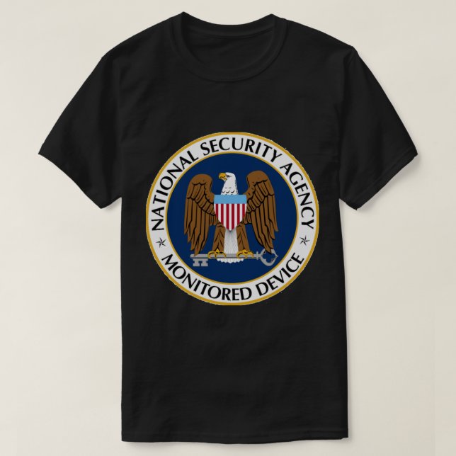 Camiseta Pegatina de dispositivos supervisados por NSA (Diseño del anverso)