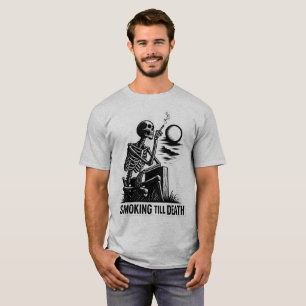 Camiseta Pegatina de esqueleto para fumar - Arte estético o