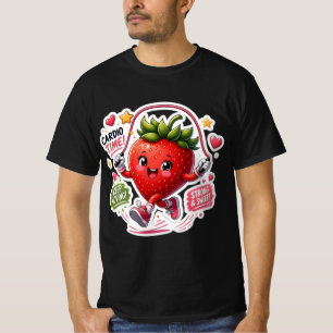 Camiseta Pegatina de fitness de saltar la cuerda de fresa K