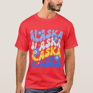 Camiseta Pegatina de flor olvídame no del estado de Alaska 