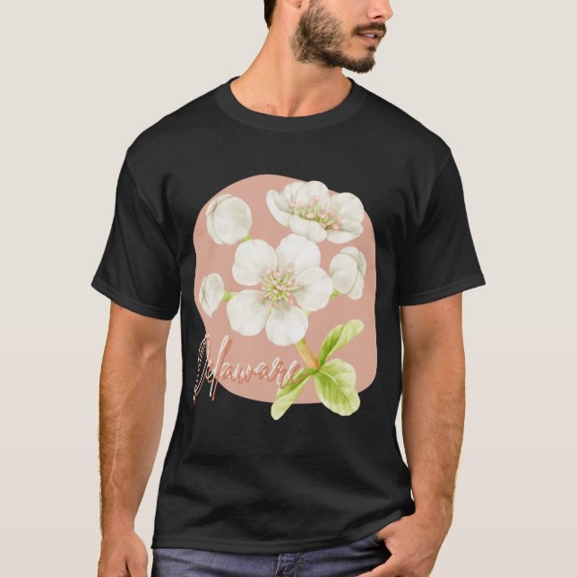 Camiseta Pegatina de flores de Delaware State Flower Peach  (Anverso)