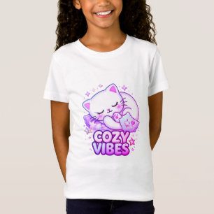 Camiseta Pegatina de Gato con Ambiente Acogedor   Gato Dorm