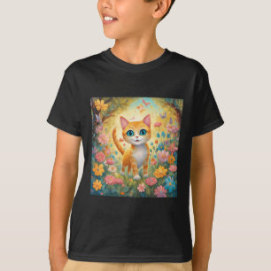 Camiseta Pegatina de gato joven y hermoso con ojos brillant