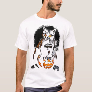 Camiseta Pegatina de gato negro de Halloween