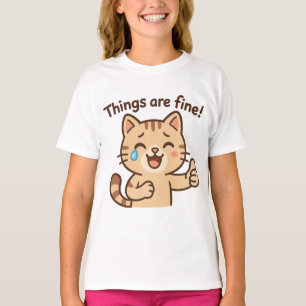 Camiseta Pegatina de gatos llorando - "¡Las cosas están bie