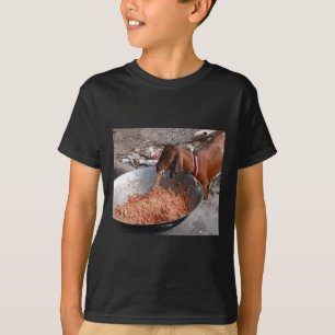Camiseta Pegatina de Goat Eating Spaghetti