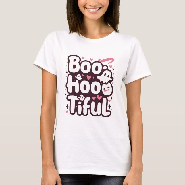 Camiseta Pegatina de Halloween Boo-Hoo-Tiful (Anverso)