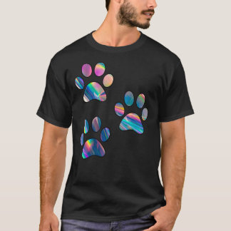 Camiseta pegatina de huellas de papas holográficas