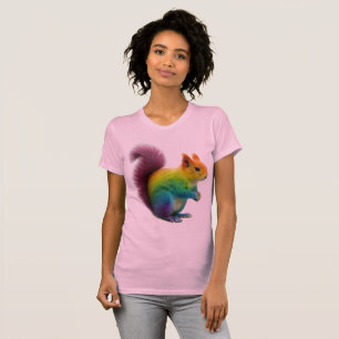 Camiseta Pegatina de la ardilla del arcoiris colorido