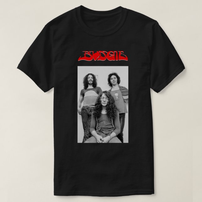 Camiseta pegatina de la banda budgie v4 (Diseño del anverso)