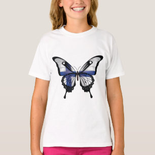 Camiseta Pegatina de la bandera de la mariposa de cola ines