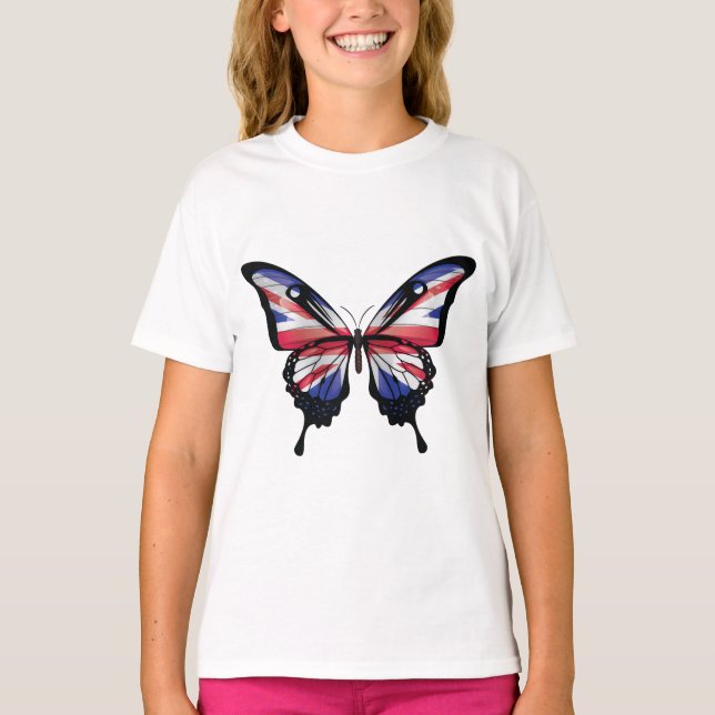 Camiseta Pegatina de la bandera de la mariposa de cola Swal (Anverso)