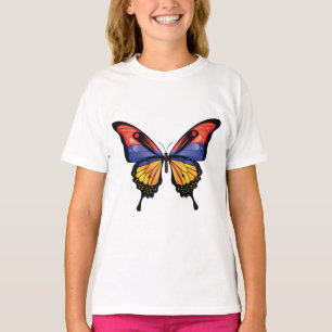 Camiseta Pegatina de la bandera de la mariposa de la cola d