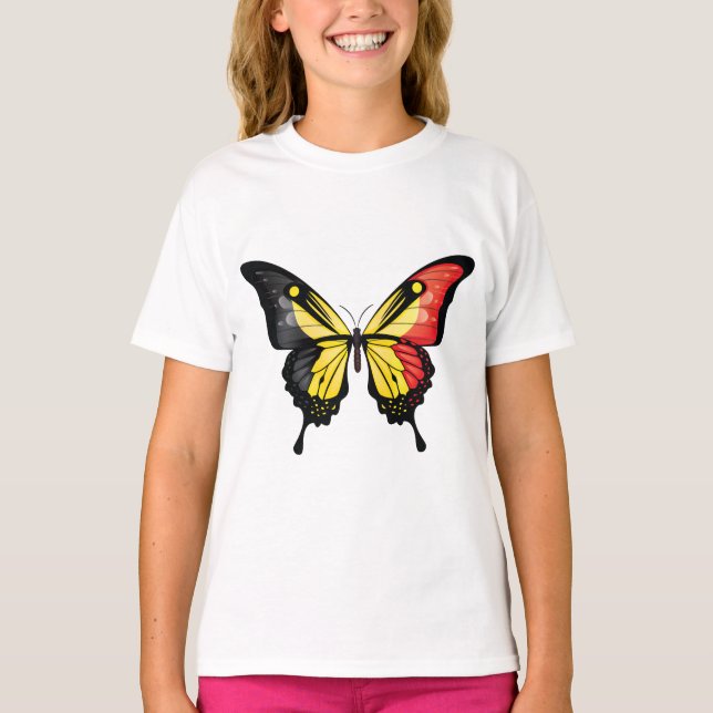 Camiseta Pegatina de la bandera de la mariposa de la cola d (Anverso)