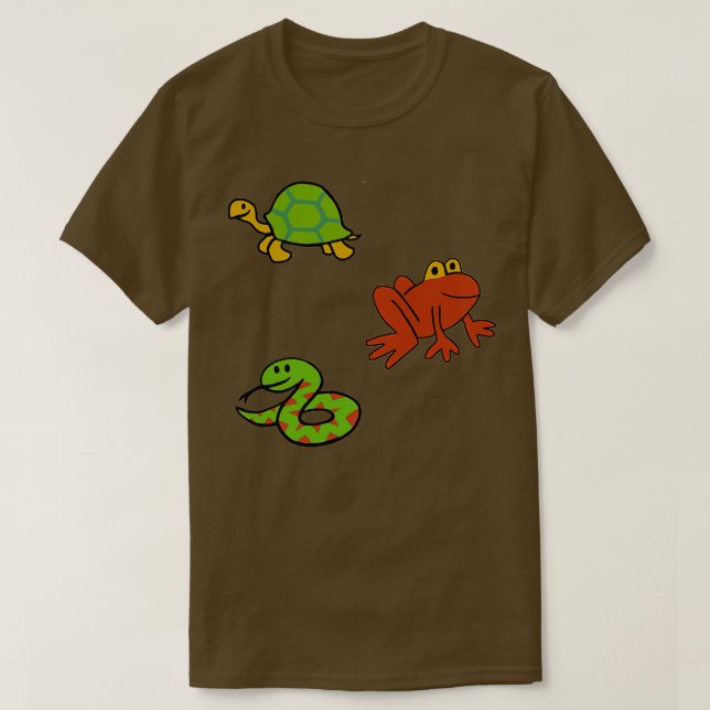 Camiseta Pegatina de la tortuga de serpiente de rana empaca (Diseño del anverso)