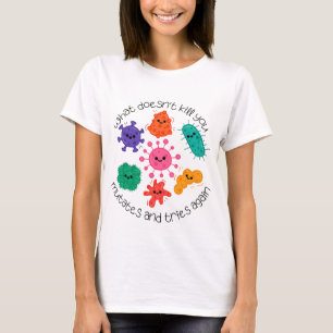Camiseta Pegatina de laboratorio de ciencia de bacterias li