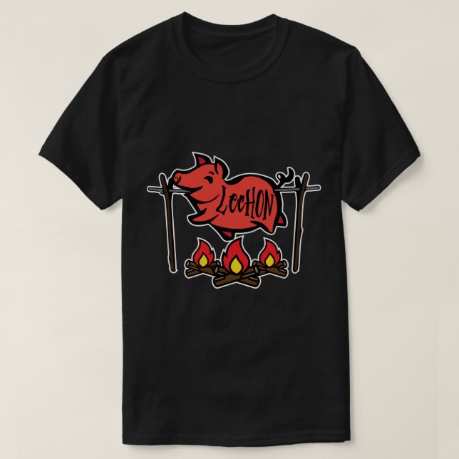 Camiseta Pegatina de Lechon (Cerdo asado) (Diseño del anverso)