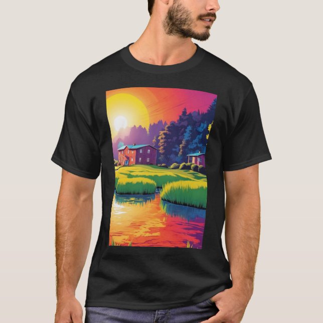 Camiseta Pegatina de lineas plateadas (Anverso)