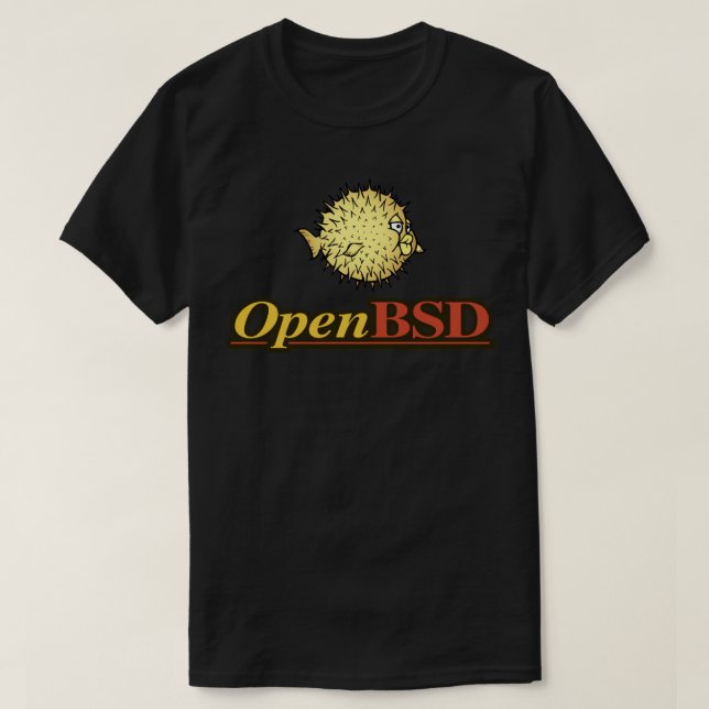 Camiseta Pegatina de logotipos OpenBSD (Diseño del anverso)
