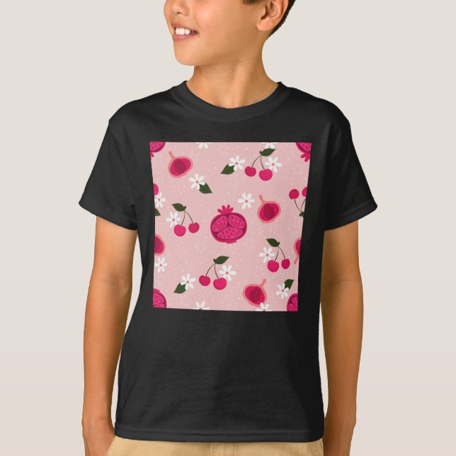 Camiseta Pegatina de margarita con flores de cerezo rosa gr (Anverso)