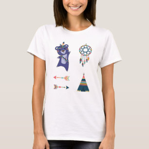 Camiseta Pegatina de oso indio Set Bear Teepee Dream Catche