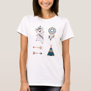 Camiseta Pegatina de oso polar indio Set Bear Dreamcatcher