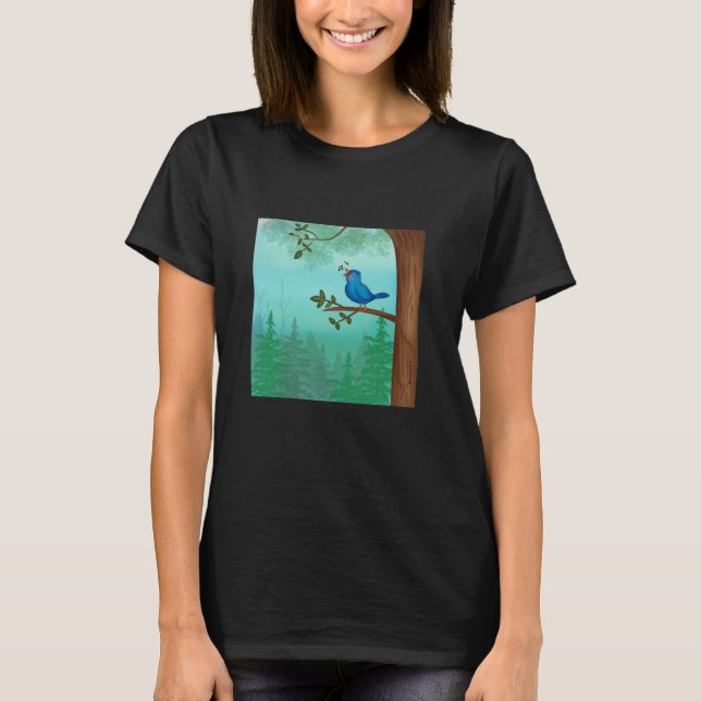 Camiseta Pegatina de pájaro azul (Anverso)