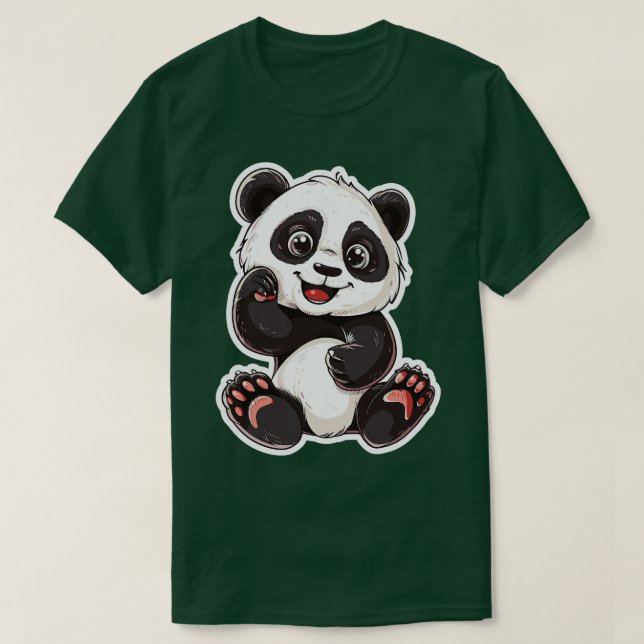 Camiseta Pegatina de Panda Buddy exuberante 2 (Diseño del anverso)