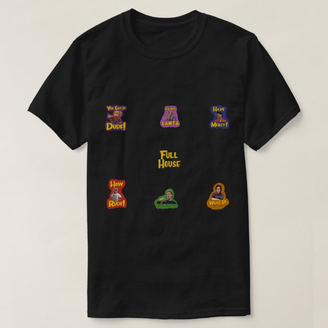 Camiseta Pegatina de paquete de pegatinas de la casa comple (Diseño del anverso)