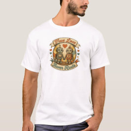 Camiseta Pegatina de pareja de robot vintage