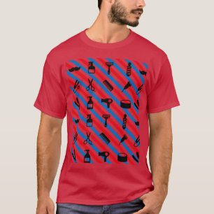 Camiseta Pegatina de patrón de tienda de barbero