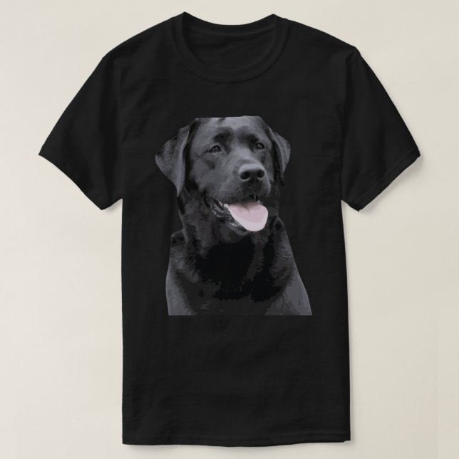 Camiseta Pegatina de perro recuperador de Labrador negro re (Diseño del anverso)