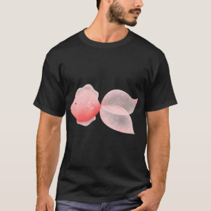 Camiseta Pegatina de pez de acuarela rosa lindo vida oceáni